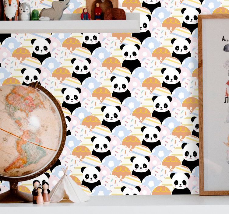 Tapete Tiere panda-muster - TenStickers