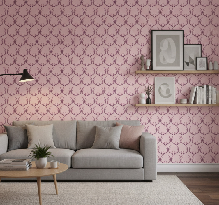 Tapete tiere pinke hirschgeweih - TenStickers