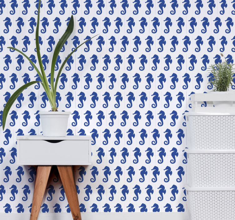 Tapete tiere seepferdchen muster - TenStickers