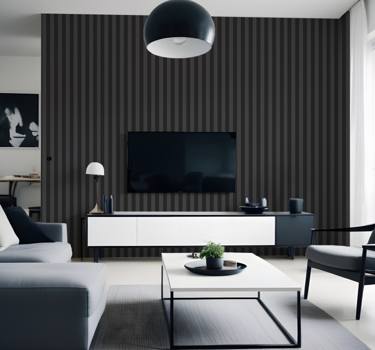 Tapete vertikale Streifen schwarz - TenStickers