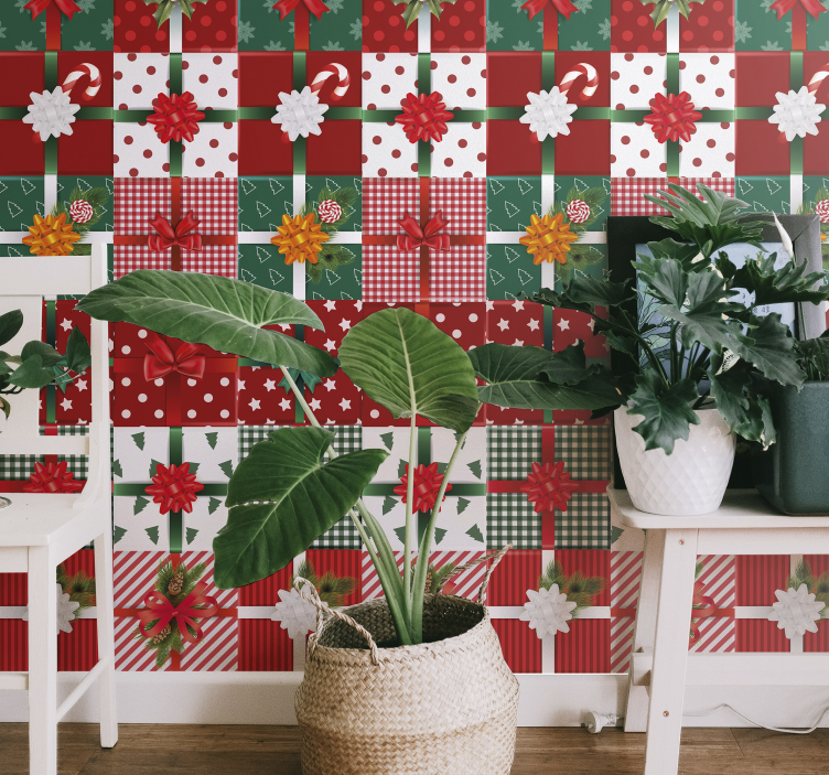 Tapete Weihnachten festliche geschenkmuster - TenStickers