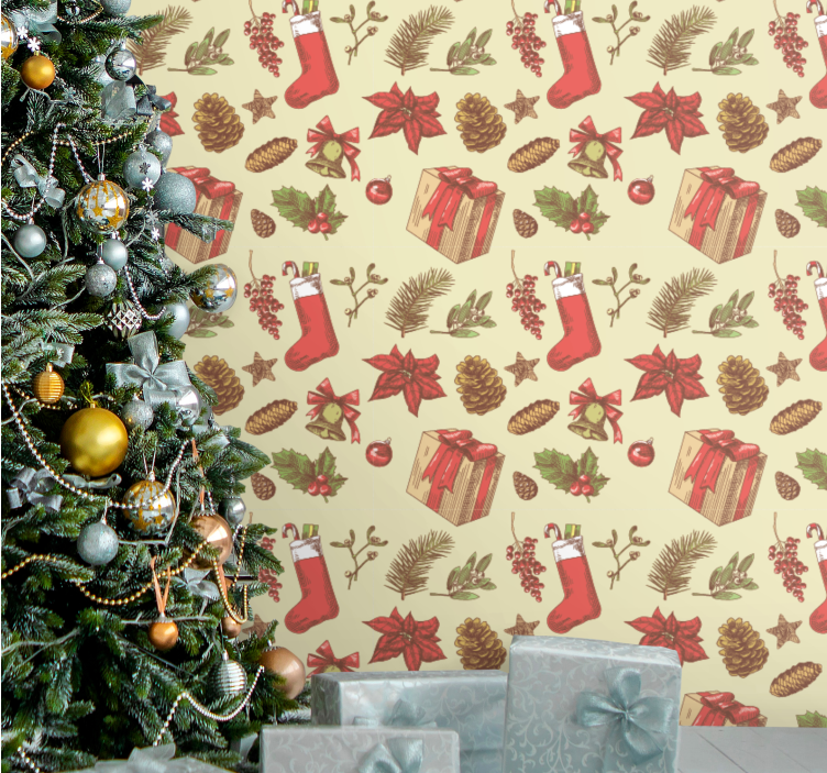 Tapete Weihnachten festliches weihnachtsdesign - TenStickers