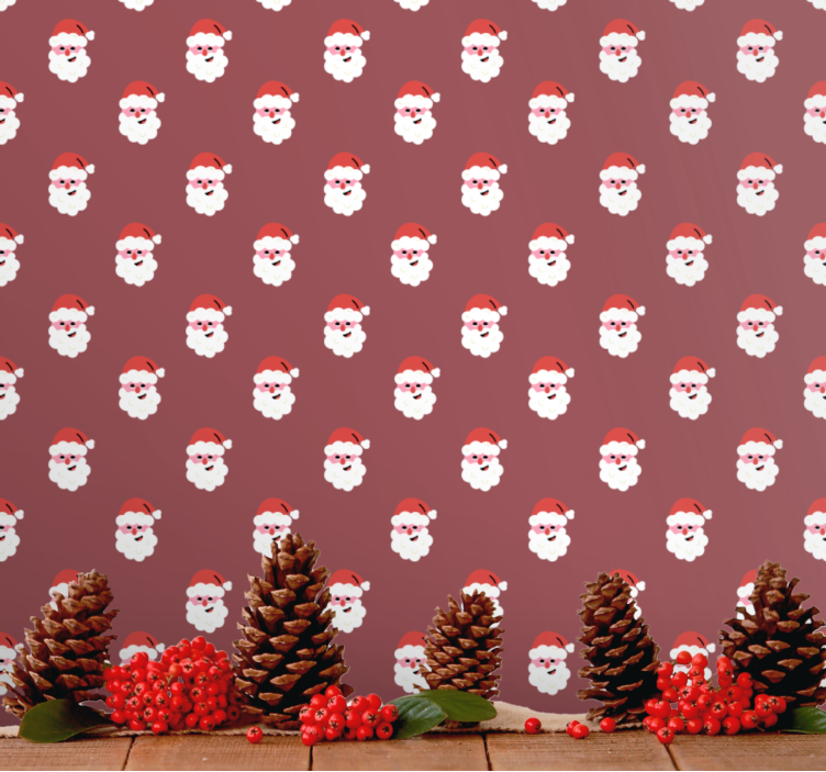 Tapete Weihnachten weihnachtsmann-muster - TenStickers