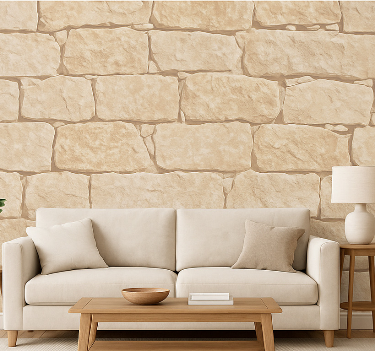 Wohnzimmer tapete aus naturstein - TenStickers
