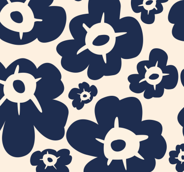 Blumentapete dunkelblauer mohn - TenStickers