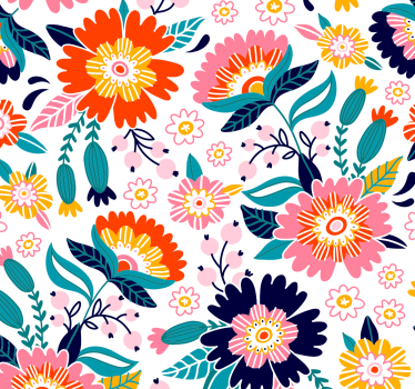 Blumentapete buntes blumenmotiv - TenStickers