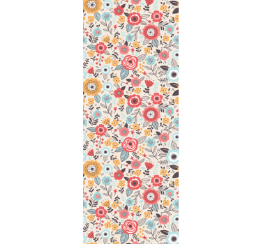Blumentapete farbenfrohes blumendesign - TenStickers