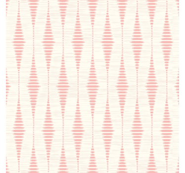 Geometrische Tapete pastellrosa rabaul ikat - TenStickers