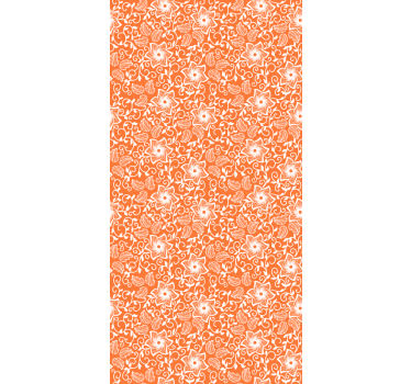 Blumentapete mit orangefarbenem paisleymuster - TenStickers