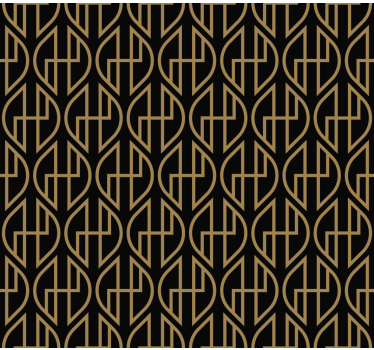 Wohnzimmer tapete mit schwarzen und goldenen linien - TenStickers