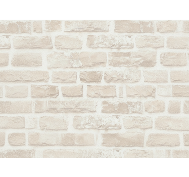 Wohnzimmer tapete in täuschend echtem weißen ziegel - TenStickers
