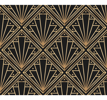 Tapete muster in gold-schwarzem quadratischem design - TenStickers