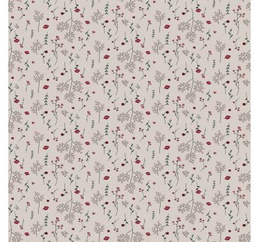Tapete muster minimalistisches rotes blumenmuster - TenStickers