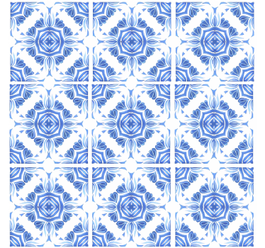 Steintapete klassisches blau muster - TenStickers