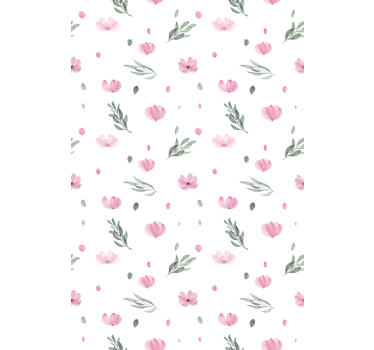 Tapete kinderzimmer pinke minimalistische blümchen - TenStickers