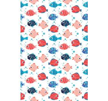 Tapete kinderzimmer mit rosa und blauen fischen - TenStickers