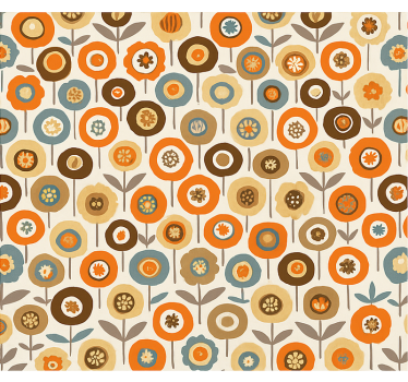 Tapete skandinavisch bunte vintage blumen - TenStickers
