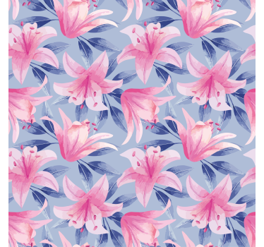 Blumentapete pinke und lila aquarellblumenillustration - TenStickers