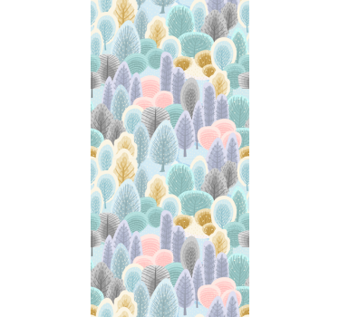 Tapete baum pastellwald muster - TenStickers