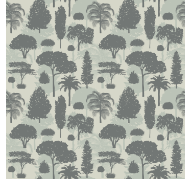 Tapete baum mit silhouettiertem waldmuster - TenStickers