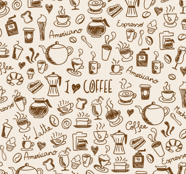 Tapete küche mit kaffeemuster - TenStickers