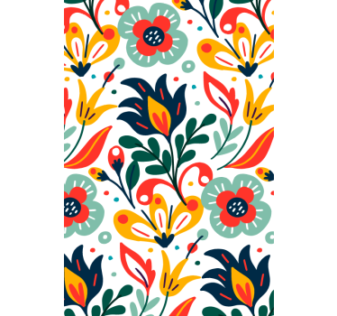 Tapete modern mit bunten blumen - TenStickers