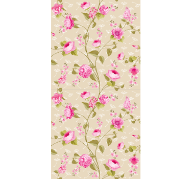Tapete esszimmer mit pinken blumenranken - TenStickers