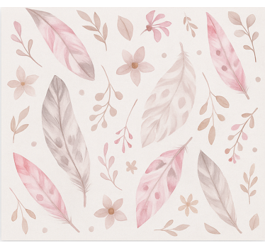 Tapete jugendzimmer in rosa federn - TenStickers