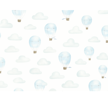 Tapete kinderzimmer blaue aquarellwolken - TenStickers