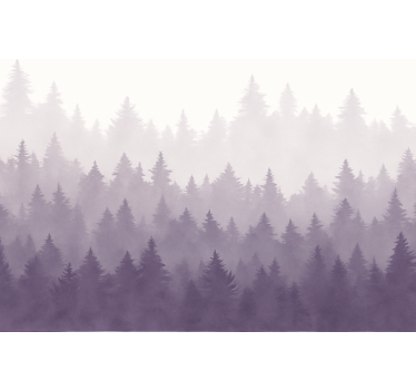 Tapete landschaft lila nebelwald - TenStickers