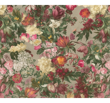 Tapete hochzeit mit vintage blumen - TenStickers