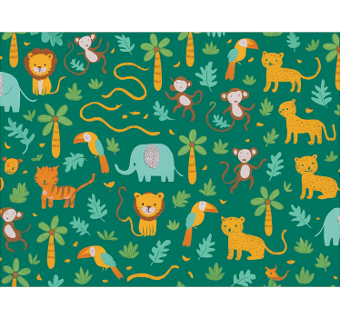 Tapete kinderzimmer süßes einfaches dschungeldesign - TenStickers