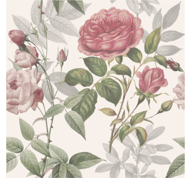 Blumentapete mit rosenmuster - TenStickers