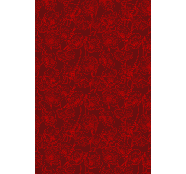 Blumentapete mit künstlerischen mohnblumen und stängeln - TenStickers