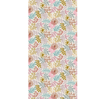 Blumentapete mit mehrfarbigem linienmuster - TenStickers