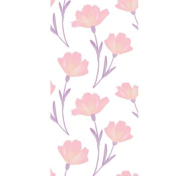 Blumentapete sanftes blumenmuster - TenStickers