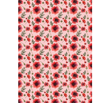 Blumentapete aquarell mohnblumen - TenStickers
