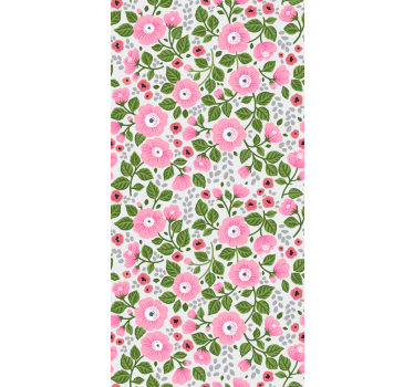 Blumentapete mit hübschen rosa blütenköpfen - TenStickers