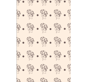 Blumentapete silhouette minimalistisch süße frau floral - TenStickers