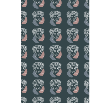 Blumentapete minimalistischer sonnenblume mit frau - TenStickers