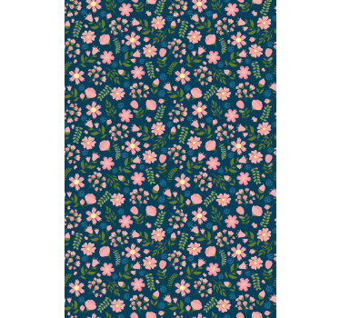 Tapete florale ornamente flowerprint 'floflo' blau - TenStickers