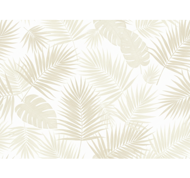 Blumentapete palmblätter in creme (b0cs6nxghv) - TenStickers