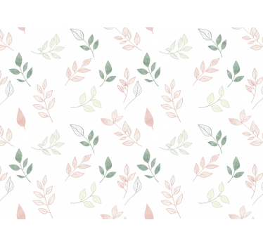 Blumentapete sanfte blätter in zarten farben - TenStickers