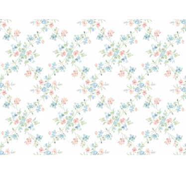 Blumentapete kleine blumen in sanfter aquarellfarbe - TenStickers