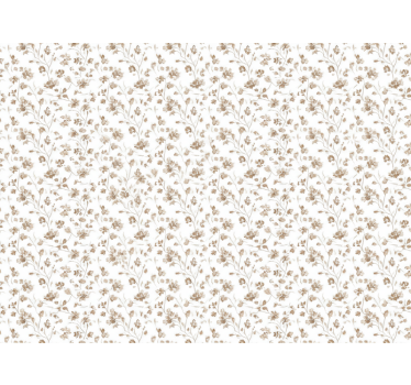Blumentapete kleine blumen in brauner aquarellfarbe - TenStickers
