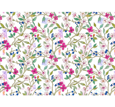 Blumentapete farbenfrohe blühende zweige - TenStickers
