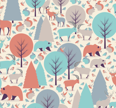 Tapete Kinderzimmer nordische waldszene - TenStickers