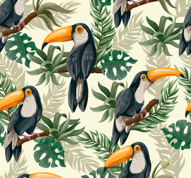 Dschungel Tukan Vogel Naturtapete - TenStickers