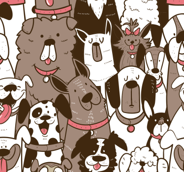 Hunde Tapete glückliche gesichter - TenStickers