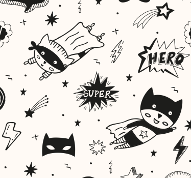 Superhelden-Comic-Muster Tapete Kinderzimmer - TenStickers